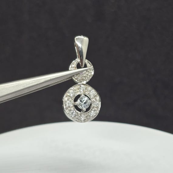 Natural Aquamarine 925 Silver Pendant – 13.1 CT - Round Cut - March Birthstone