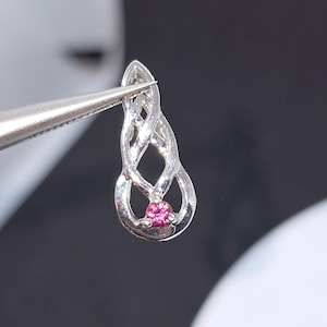 Pendentif naturel en argent 925 rubis rouge rosé vif - 7,85 carats - taille ronde - pierre de naissance juillet