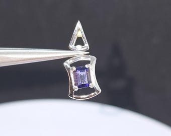 Natural Vivid Indigo Blue Iolite 925 Silver Pendant – 4.4 CT - No Treatment - Cushion Cut