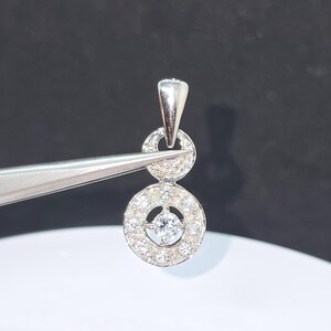 Natural Aquamarine 925 Silver Pendant – 13.1 CT - Round Cut - March Birthstone image 5