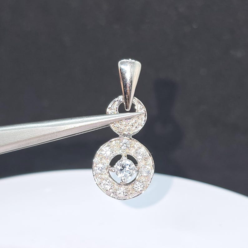 Natural Aquamarine 925 Silver Pendant – 13.1 CT - Round Cut - March Birthstone image 5