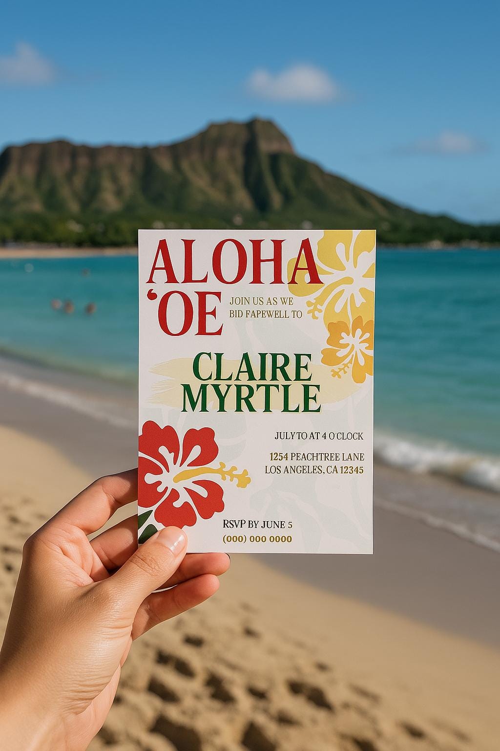 Aloha 'oe Farewell Invitation | Hawaiian Luau Template (digital) - Etsy