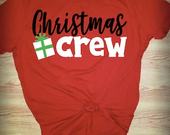 Christmas crew Shirt | Christmas shirt | holiday crew | family christmas shirts | Be Merry | Christmas Merry shirt Red Glitter