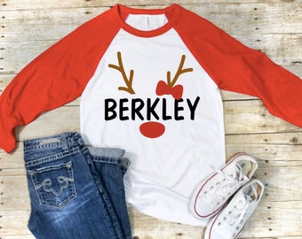 Reindeer Christmas personalized shirt | personalized reindeer Christmas shirt | personalized Christmas shirt | reindeer shirt | rudolph