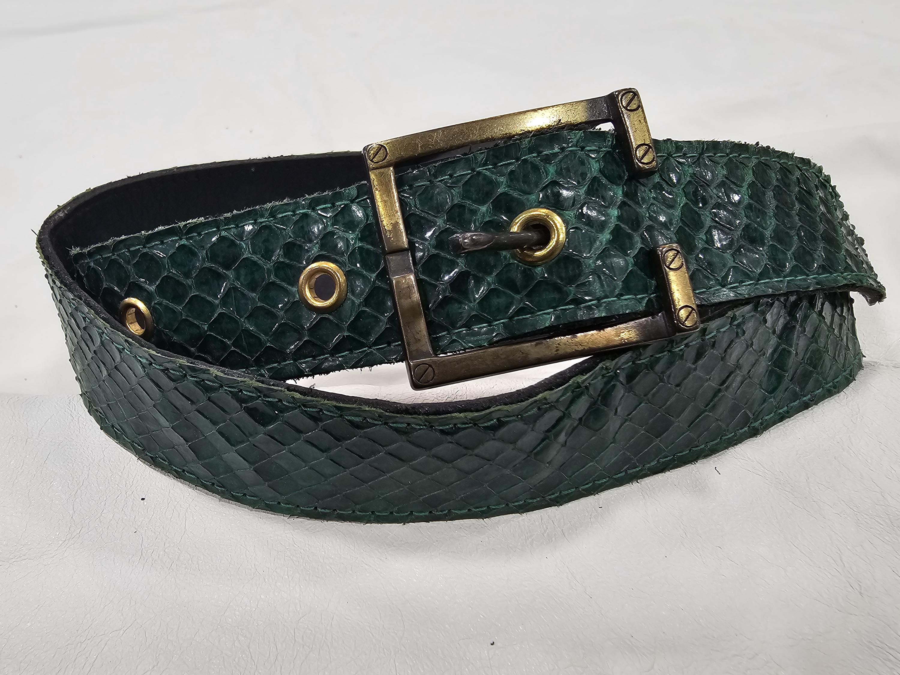 Green Snakeskin Belt - Etsy