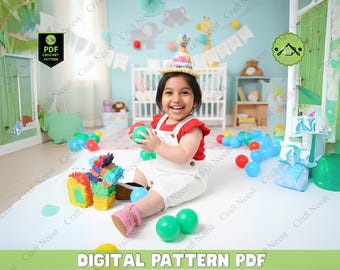 Patrón de gorro de fiesta de ganchillo, gorro de cumpleaños para mascotas/niños (PDF)