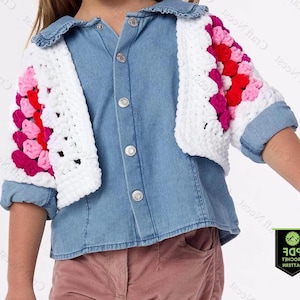 Crochet Hexagon Cardigan Pattern for Women Granny Square Sweater Easy Crochet Jacket Pattern Long Crocheted Cardigan for Beginners