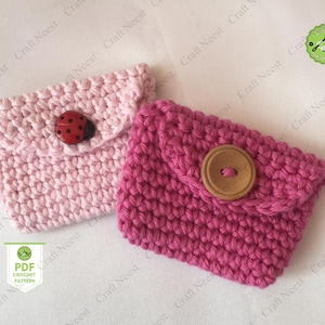 Hampstead Coin Purse Crochet Pattern Mini Button Coin Purse DIY Crochet Pouch Pattern Small Crochet Wallet PDF Instant Download