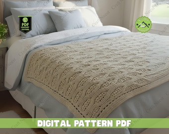 Vines Crochet Baby Blanket Pattern, Wheat Stitch Afghan (PDF Pattern)
