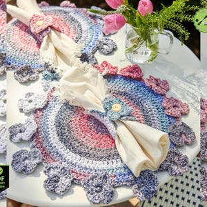 Crochet Mandala Placemat Pattern Round Table Decor Easy Crochet Table Mat Design Modern Boho Crochet Home Decor DIY Crochet Pattern