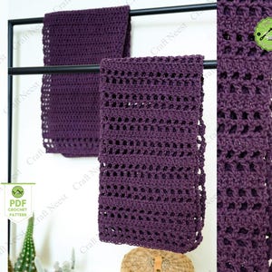 Textured Crochet Hand Towel Pattern Harbor Crochet Dish Towel DIY Crochet Kitchen Towel Easy Crochet Pattern for Home and Gift