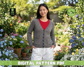 Chunky Knit Cardigan Pattern, Bulky Oversized Sweater (PDF Pattern)
