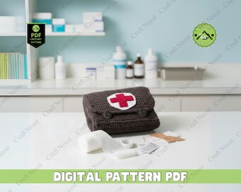 Patroon gehaakt dokterspakket, medische amigurumi-speelset (pdf-patroon)