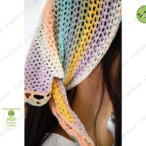 Scarf Crochet Pattern Bandana Scarf DIY Crochet Scarf Pattern Easy Crochet Shawl PDF Pattern for Beginners Handmade Gift Idea