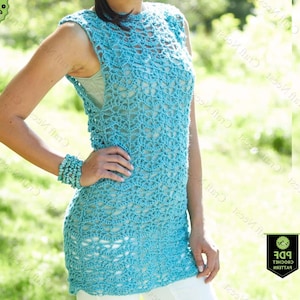 Crochet Summer Top Pattern Women’s Tunic Crochet Sweater Lace Pullover PDF Easy Crochet Tee Lightweight Blouse Summer Shirt