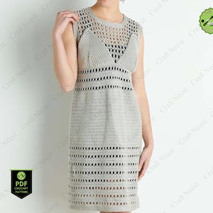 Crochet Beach Dress Pattern PDF Cover Up Beginner Friendly Summer Dress Crochet Swimsuit Cover Up Halter Dress Pattern