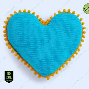Crochet Heart Pillow Pattern Heart Amigurumi Pattern Valentine Crochet Pattern Heart Plushie DIY Crochet Cushion PDF Pattern