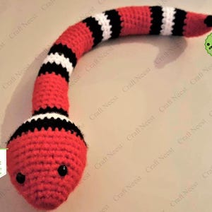 Snake Plush Crochet Pattern PDF No Sew Amigurumi Snake Pattern Beginner Friendly Crochet Snake Tutorial DIY Crochet Toy