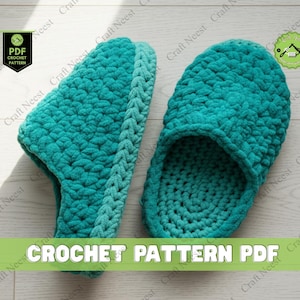 Simple Crochet Slippers Pattern PDF Crochet Slipper Tutorial Easy Crochet Sock Pattern for Women Men and Kids Beginner Friendly Design