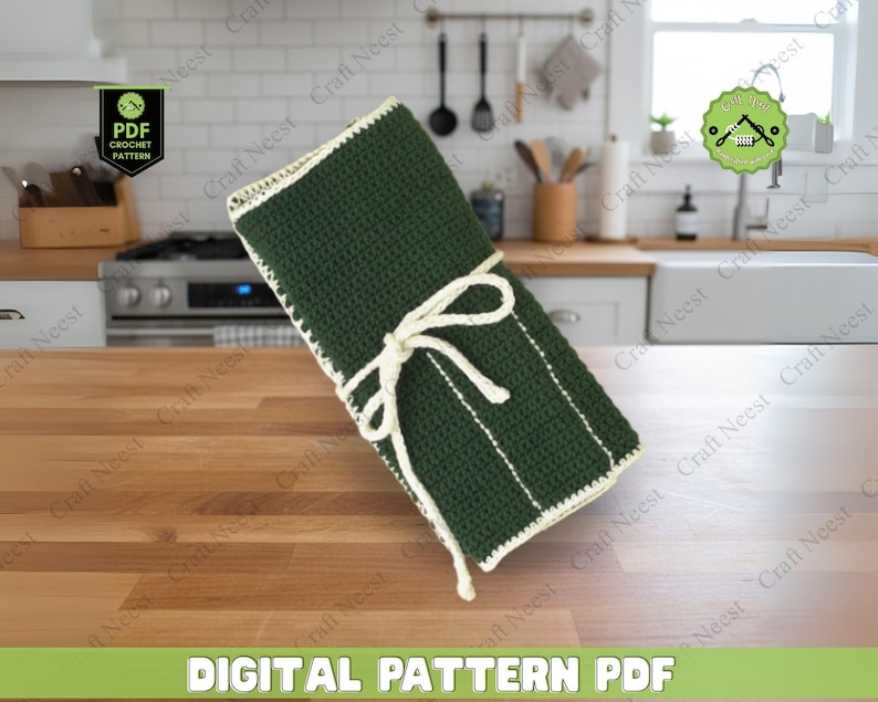 Crochet Utensil Holder Pattern Silverware Holder Christmas Cutlery ...