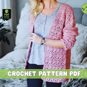 Crochet Lacy Spring Cardigan Pattern Lacy Crochet Cardigan Summer Crochet Top Lightweight Crochet Sweater Spring Crochet Clothes PDF
