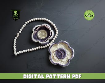 Crochet Flower Trinket Tray Pattern, Jewelry Holder DIY (PDF Pattern)