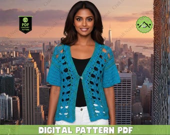 Häkelweste Muster, Boho Mandala Duster mit Fransen (PDF Muster)
