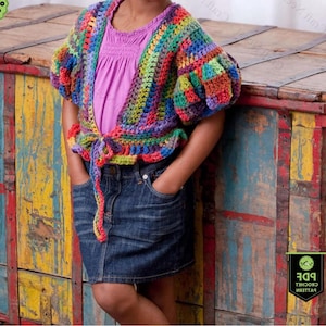 Crochet Pattern Amelia Sweater Toddler Girl Crochet Sweater Pattern Kids Sweater PDF Youth Crochet Jumper Pattern Cardigan For Girls
