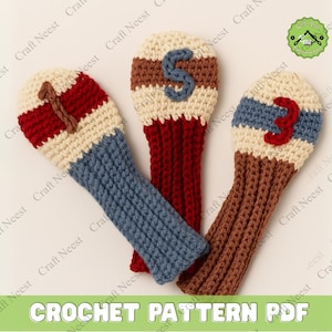 Crochet Golf Driver Cover Pattern Golf Club Head Cover PDF Tutorial DIY Golf Accessory Handmade Crochet Headcover for Golf Lovers