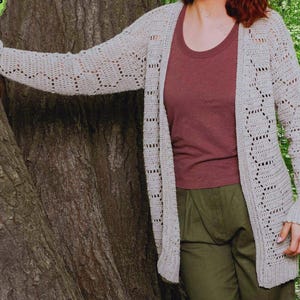 Crochet Cardigan Pattern for Women Wheat Stitch Sweater Crochet Wraparound Cotton Cardi Crochet Summer Cardigan PDF Pattern