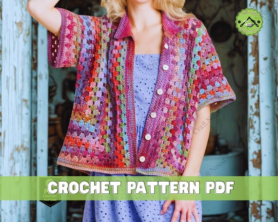Relaxagon Crochet Shirt Pattern Crochet Button Shirt Granny