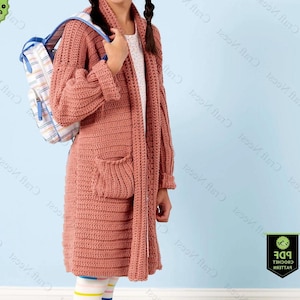 Crochet Cardigan Pattern for Kids Made from Hexagons PDF, Toddler and Youth Crochet Sweater Pattern, Easy Boy Girl Cardigan Design