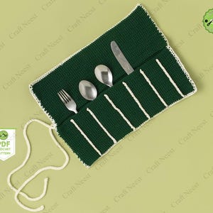 Crochet Utensil Holder Pattern Silverware Holder Christmas Cutlery Pouch Easter Knife Fork Holder Camping Gnome Crochet Pattern PDF