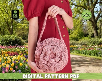 Patrón de bolso bandolera redondo de ganchillo, estilo bohemio (patrón en PDF)