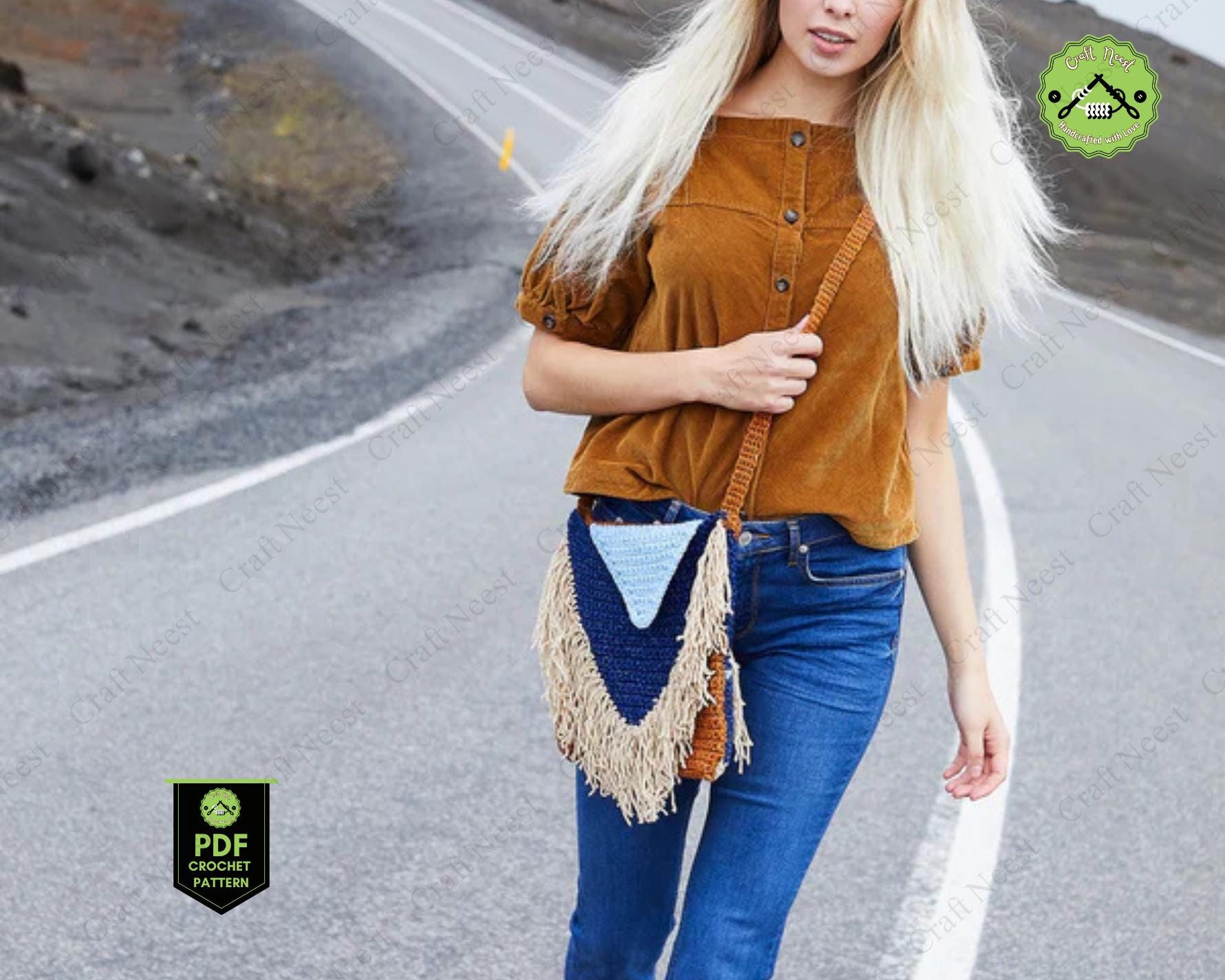 Danbury Crossbody Crochet Pattern Rectangle Crochet Bag Pattern Briana ...