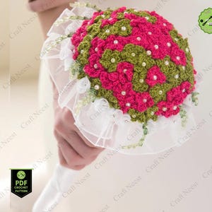 Crochet Flowers for Mother&#39;s Day Wedding Crochet Flower Bouquet Pattern DIY  Handmade Knit Flower Arrangement Crochet Bridal Bouquet PDF