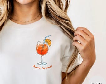 Aperol Summer Comfort Color Aperol Spritz Tee Shirt Tshirt Italian Aperitivo Club Summer La Dolce Vita Italy Cocktail Summer  Positano Capri