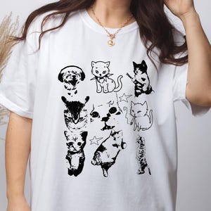 Silly Cats Meme Shirt, Y2K Funny Cat Meme TShirt, Vintage Unhinged 90s Kitten Tee Grunge Funny Graphic Shirt, Weirdcore Shirts That Go Hard