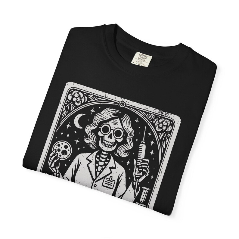 Microbiologist Tarot Card T-Shirt, Funny Science Lab Halloween Gift for Microbiology Lovers image 7