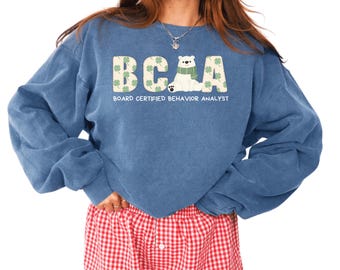 Lucky BCBA Sweatshirt | Behavior Analyst Crewneck, BCBA Design, board certified behavior analyst st patrick's day crewneck