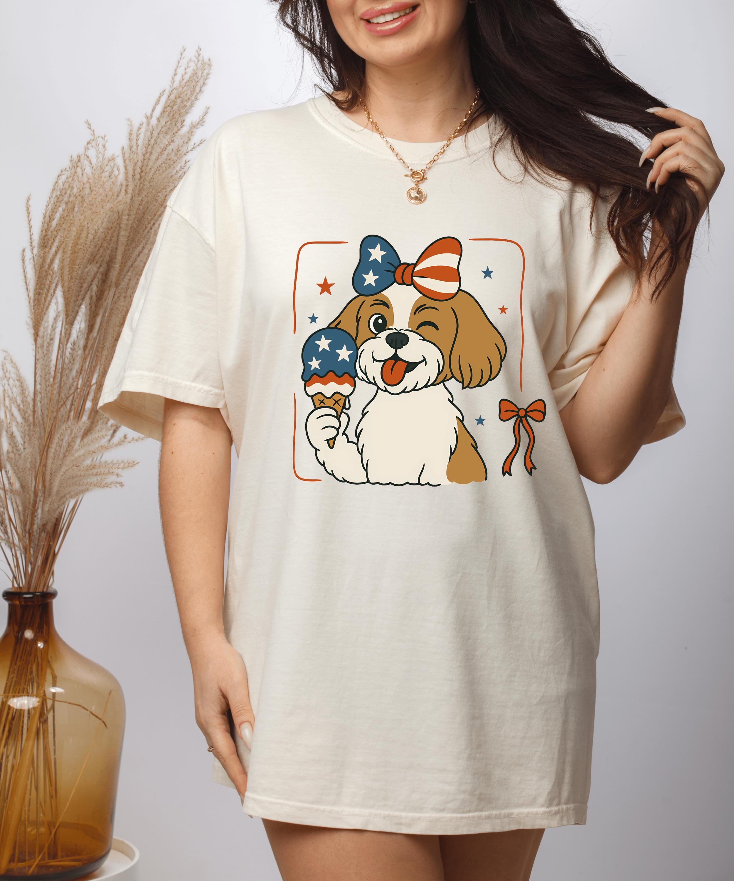 コケット シーズー 7月4日 Tシャツ、シーズー コケット シャツ、独立