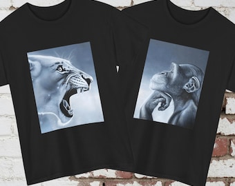 Camiseta divertida con meme de mono león y cebo de ira, camisetas divertidas a juego con tu amigo, meme de mono león, meme divertido de cebo de ira