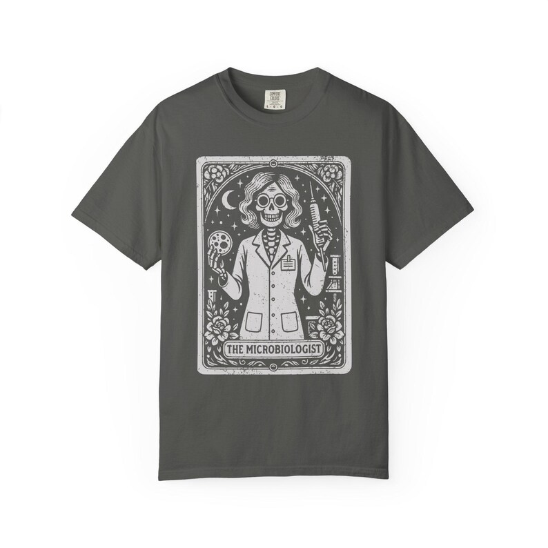 Microbiologist Tarot Card T-Shirt, Funny Science Lab Halloween Gift for Microbiology Lovers image 5