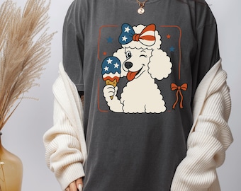 Coquette Poodle 4th July T-Shirt: Independence Day Poodle Mom Apparel