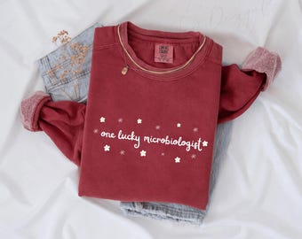 One Lucky Microbiologist Sweatshirt | St. Patrick's Day Floral Microbiology Design l Lab tech gifts
