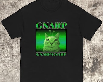 Gnarp Cat tee, Silly Alien Cat Meme tee, brainrot T-shirt, gen z meme T-shirt, stupid cat meme tee, alien cat Unisex classic tee