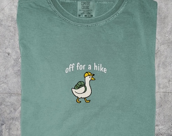 Silly Goose Hiking Embroidered Shirt | Nature Lover Tee