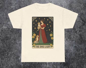 Dog Lady Tarot Card Tee, Dog Mom Tarot Lover Gift,funny women's tee for dog lovers, Perfect for dog moms, pet parents