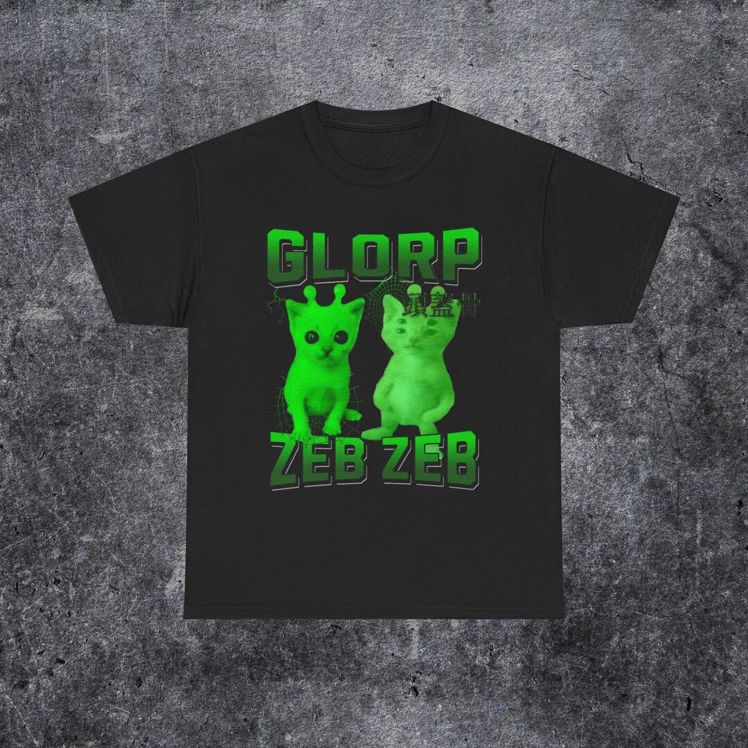 Funny Alien Cat T Shirt | Cat Meme Tee, Glorp Gnarp Cat, Brainrot, Gen ...