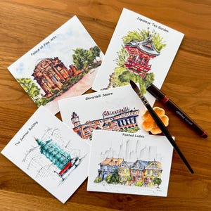 Sketchy Stories of San Francisco, Blank Note Cards, San Francisco, Blank Note Cards, Greeting Cards, San Francisco Note Cards, Watercolor